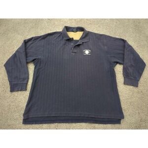 Vintage Round Rock Express 2001 Polo Shirt Mens‎ XL Blue Vantage Long Sleeve